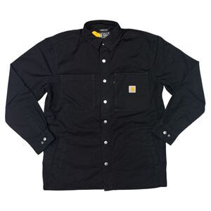 Black - Carhartt Men's Relaxed Fit Rugged Flex Fleece Lined Shirt Jacket, TJ5532